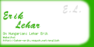erik lehar business card